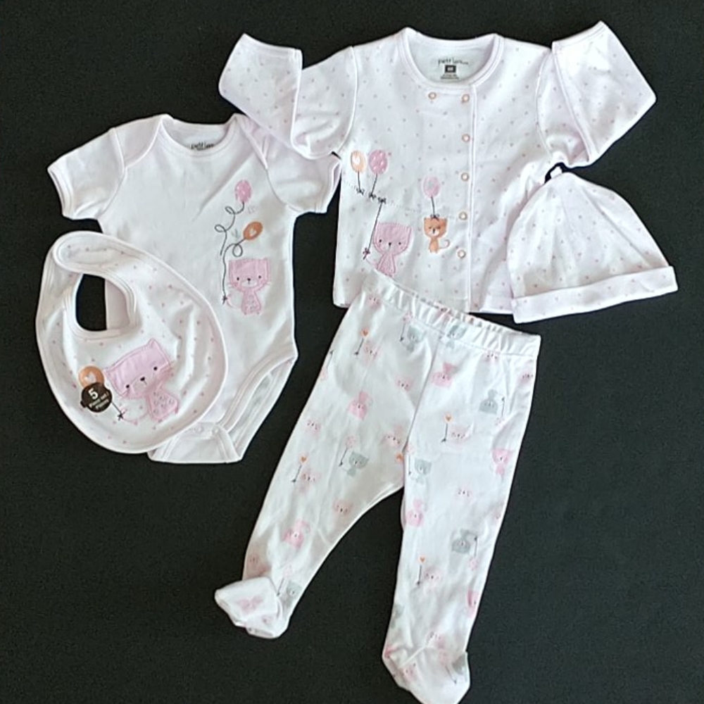 5 Piece Set Baby Girl Outfit Size 6 Months - Picture 1 of 7